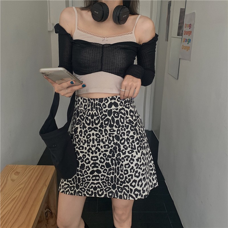 mid length leopard skirts horse