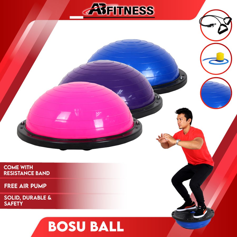 bosu balance trainer with resistance bands