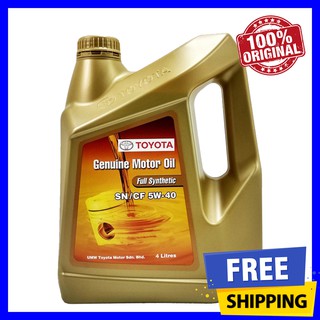 (100% Original) Toyota 5W40 SN/CF Fully Synthetic Engine Oil (4L) 5W-40 ...