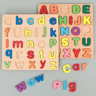 ABC / 123 Puzzle Kids Board Wooden Learning Puzzle Matching Board ...