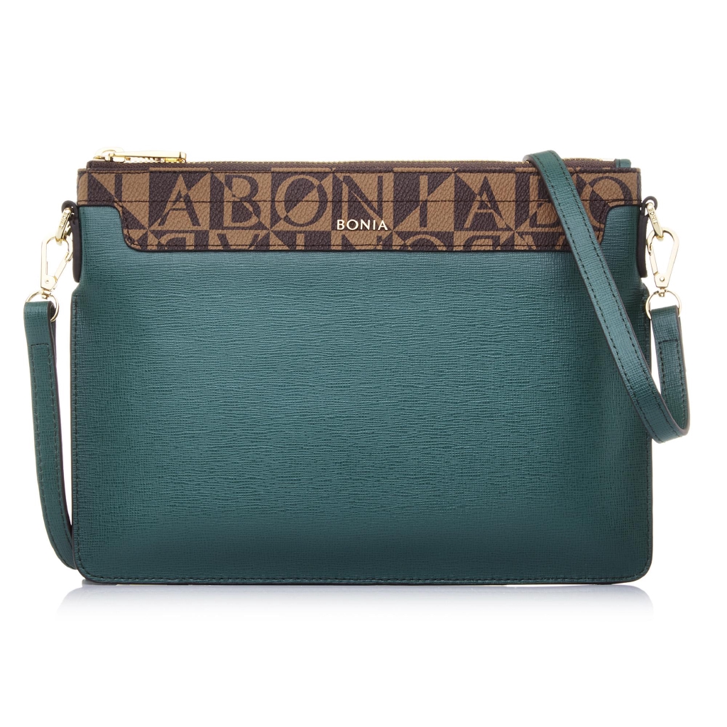 Bonia Monogram Sling Pouch Burnt Green Shopee Malaysia