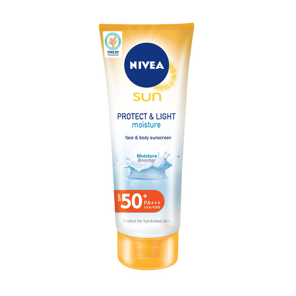 NIVEA Sun Protect & Light Moisture Face & Body Sunscreen SPF50 (70ml ...