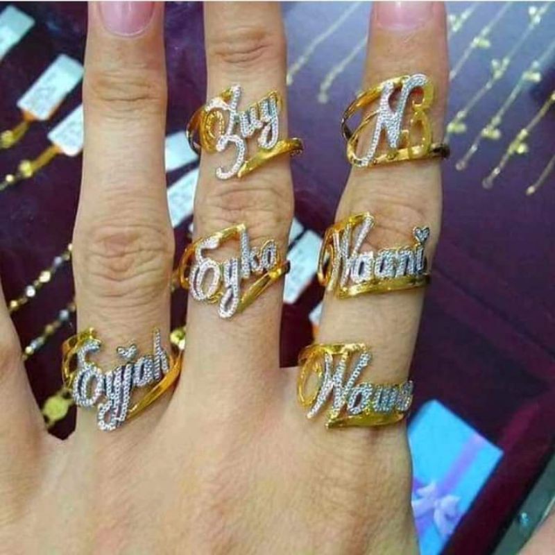 Promo Cincin Nama Emas Indonesia Custom Name Ring Shopee Malaysia