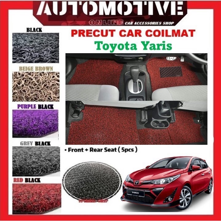 Toyota Yaris OEM PRECUT PVC CARPET Coilmat Karpet Magic Grip (FULL SET