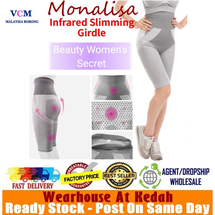 MONALISA Girdle - Ready Stock Natural Bamboo Infrared Girdle Pants Slim Shapewear Pants Corset Korset Borong 321144