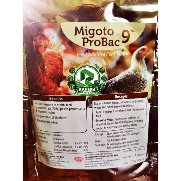 Migoto Probac 9 (Feed Additive For Poultry) Probiotic untuk Ternakan ...