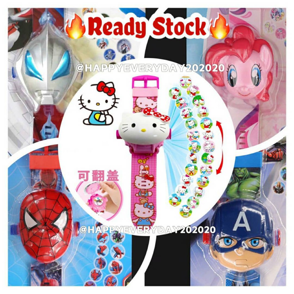 🔥Ready Stock🔥 Ultraman Ironman Hello Kitty Pony Spiderman Elsa Cartoon