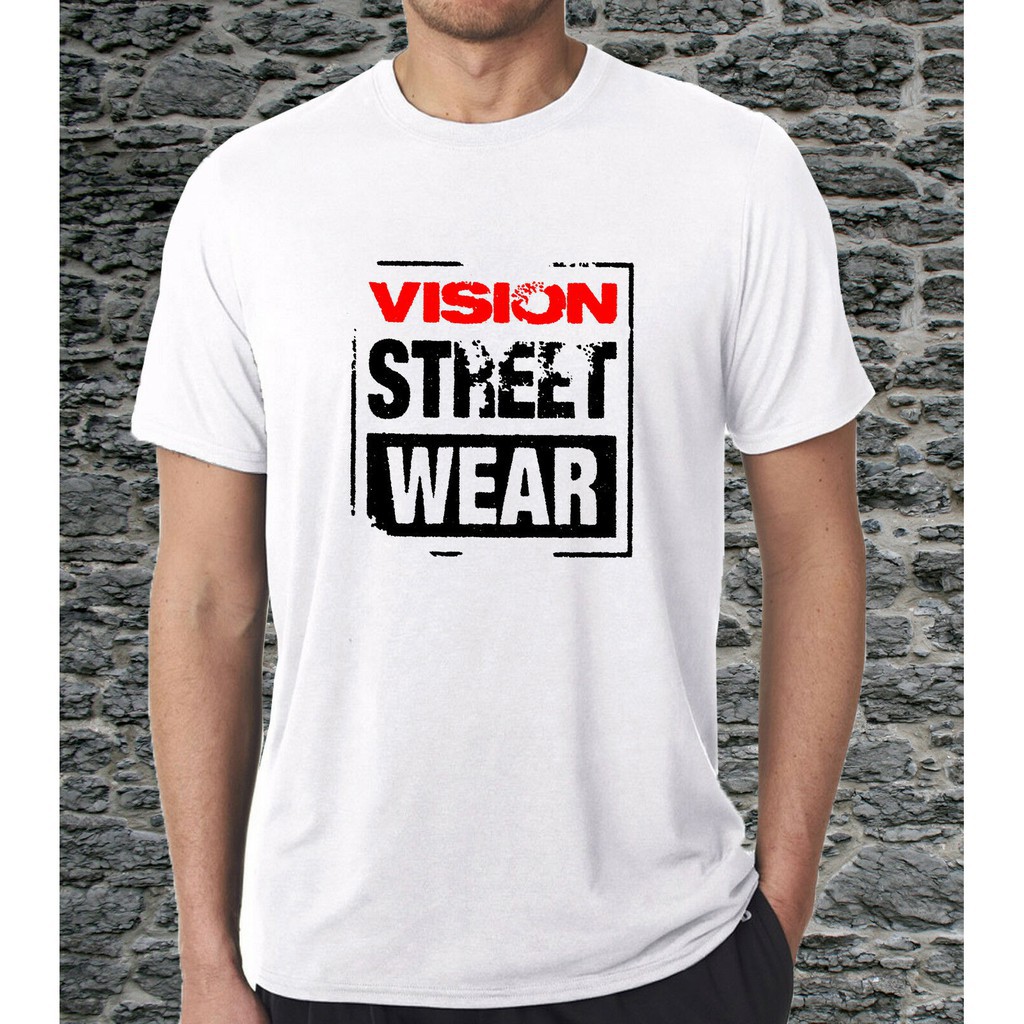 Limited New Vision Street Wear Logo Black Cotton Gildan Classic T-shirt S-2XL 