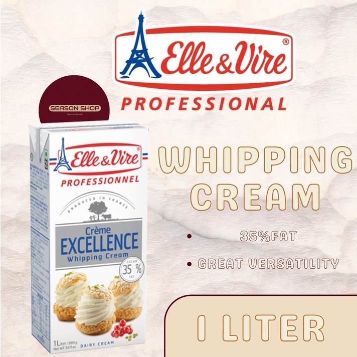 Elle Vire Whipping Cream / 1 Liter / KLANG VALLEY DELIVERY Shopee Malaysia