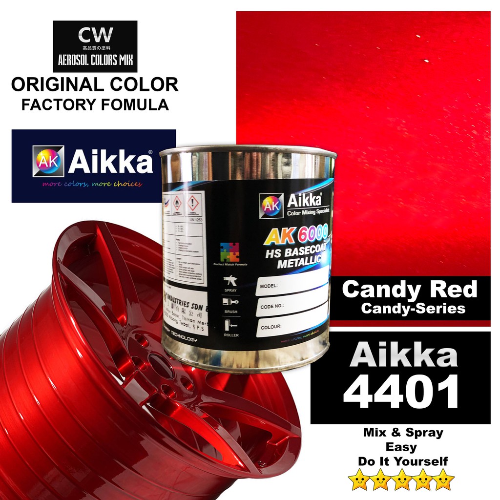 Candy Red Aikka 2k Paint 4401 Maroon Candy Red 500ml 1000ml 糖果红 Diy Spray Aerosol Kit Cat Merah Terang Diy Shopee Malaysia