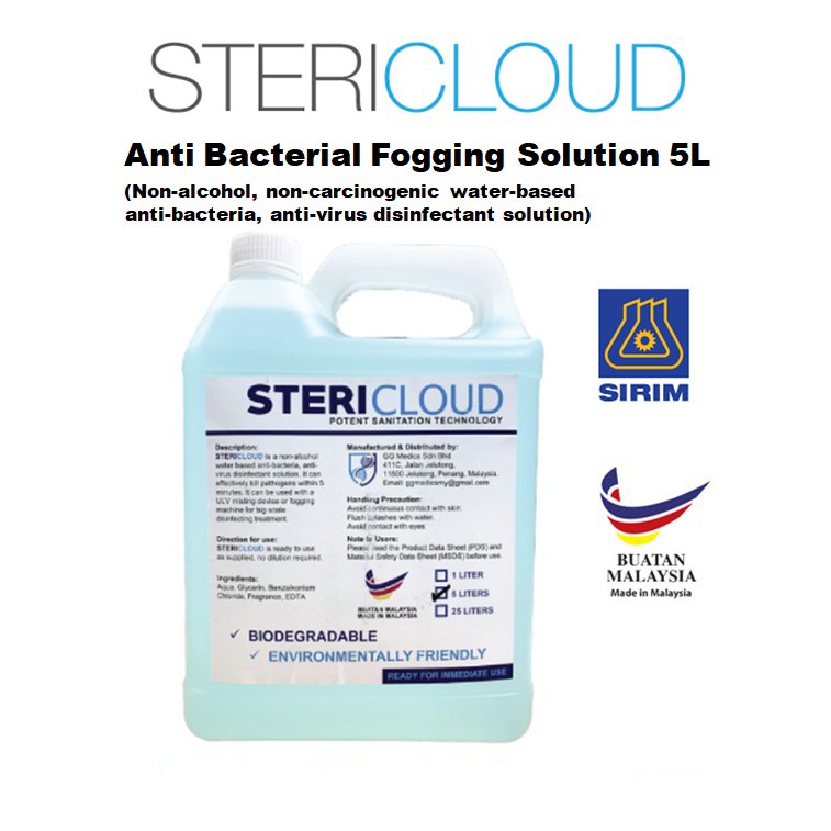 STERICLOUD ANTIBACTERIAL FOGGING SOLUTION ( FOR FOG MACHINE ONLY DIY