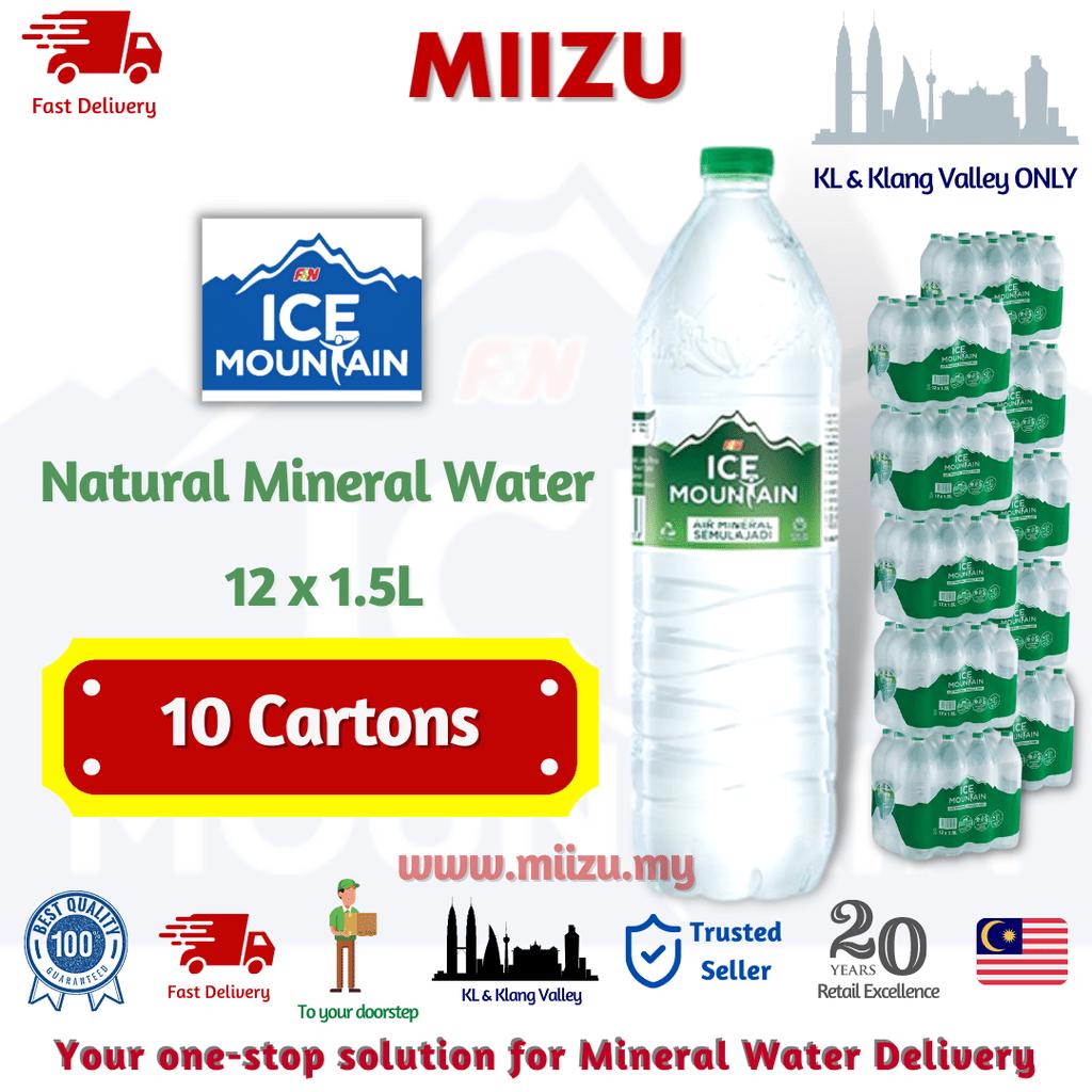 F&N Ice Mountain Natural Mineral Water 12x1.5L 10 cartons package