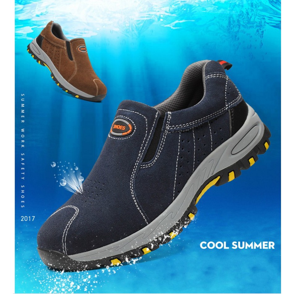 steel toe cap slip ons