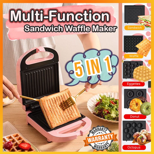 WARRANTYFREE GIFT 5 IN 1 Best Waffle Maker Electric Sandwich Makers