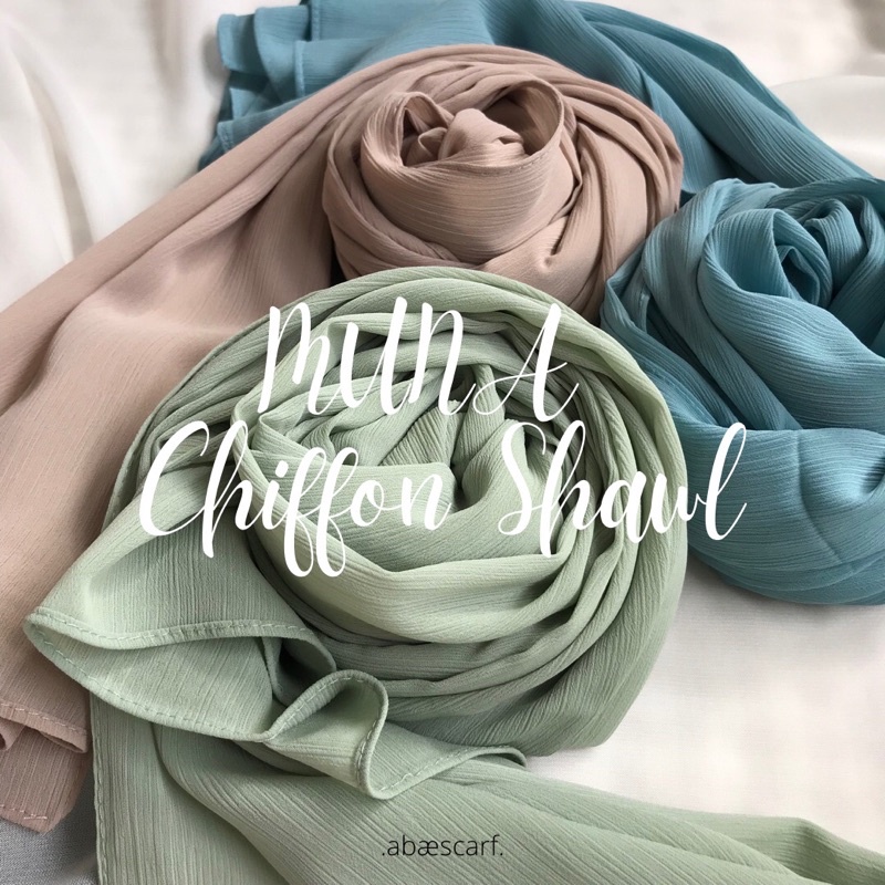 Muna Chiffon Shawl I Crinkled Chiffon Soft & Flowy (READY STOCK