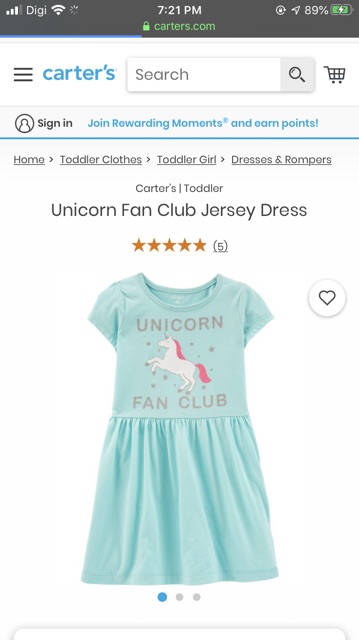 carter's unicorn dress