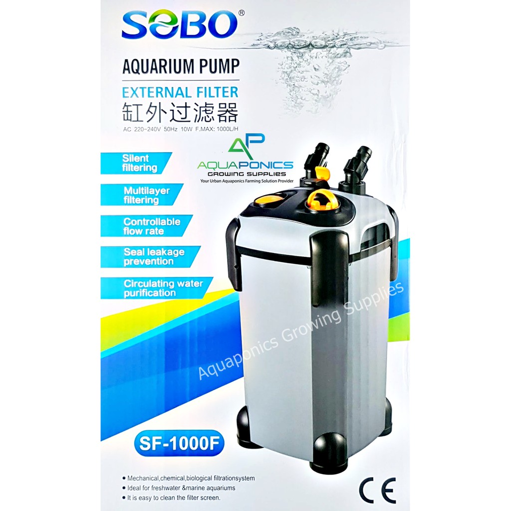 SOBO Canister External Filter with Aquarium Pump 1000L/Hr 10watt SF