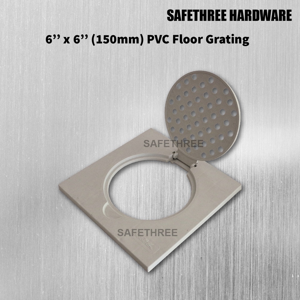 Bathroom PVC 6'' x 6'' 150mm Floor Grating / PVC Toilet Floor Trap