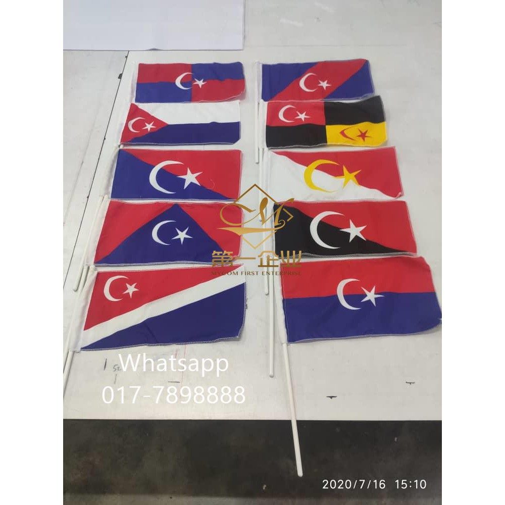 Cotton Full Set Pcs Bendera Tangan Hand Flag Johor Daerah Ready Stock Shopee Malaysia