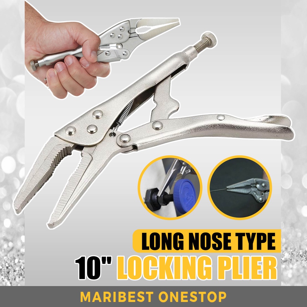 10” Locking Plier Long Nose Jaw 250mm Vise Grip Pliers Torque Lock Gripe Plier Jam Locking Playar DIY Hand Tools 大力钳