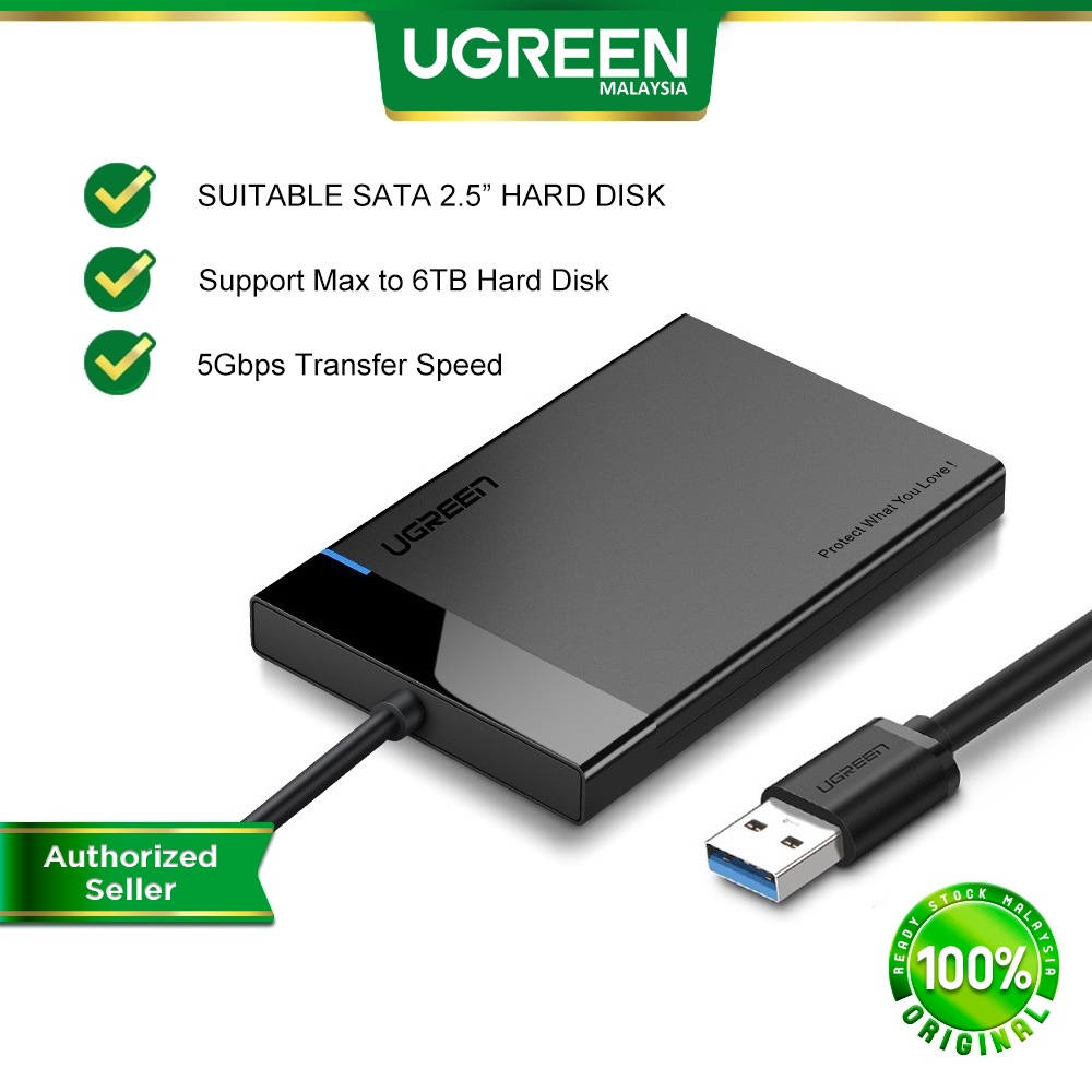 UGREEN Hard Disk Enclosure USB 3.0 External SATA SSD HDD Enclosure EVO WD Seagate Crucial Kingston PC Laptop PS5 PS4
