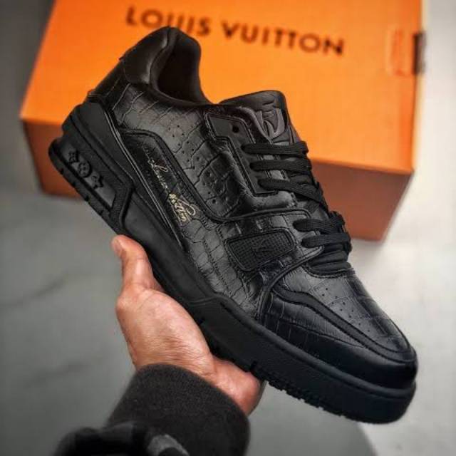 louis vuitton gold and black sneakers