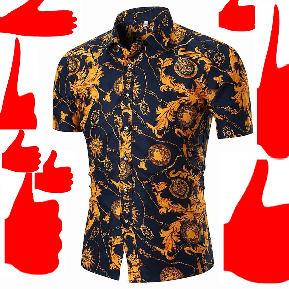 kemeja lelaki batik bunga flora kuning baju wow dd4cu | Shopee Malaysia