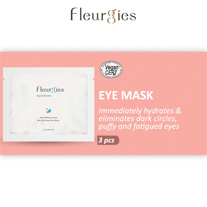 [Mask] Fleurgie Ultra Moisturizing Bio-Cellulose Eye Mask (Pack of 3) ||  Eye Care Eye Dark Circle Remover Eye Patch 眼膜