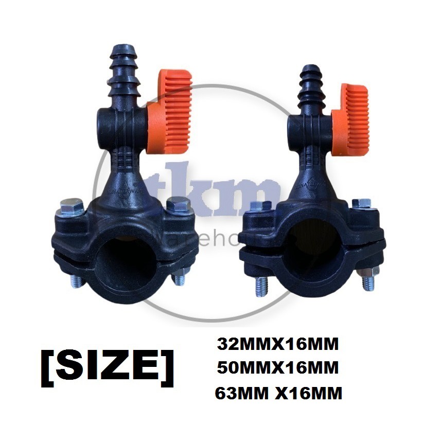 COMPRESSION HDPE / POLY / PP FITTINGS PIPE CLAMP SADDLE C/W QUICK