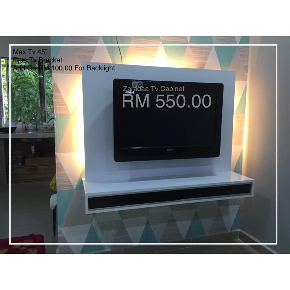 Free Install Bracket Tv Kabinet Tv Moden Konsep Mampu Beli Rm550 Kabinet Tv Gantung Floating Tv Cabinet Shopee Malaysia