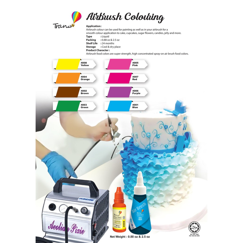 AIR BRUSH FOOD COLOURING HALAL Shopee Malaysia