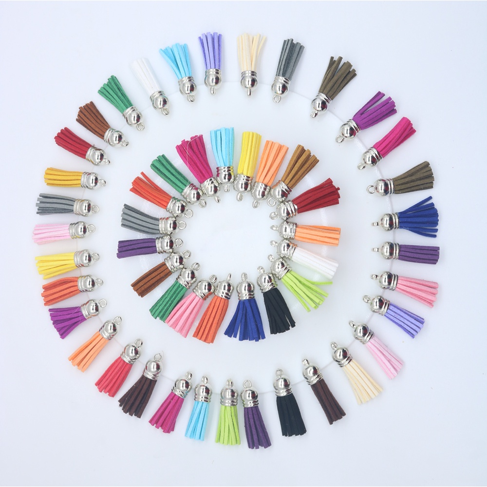 10 Korean Velvet Tassel Deerskin Velvet Leather Pendants Korean Velvet diy Handmade Jewelry Accessories Small Tassel Hanging Ear Accessories