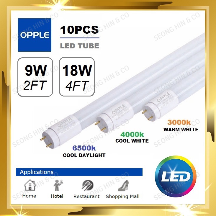 10PCS x OPPLE 18w 4Ft T8 GLASS LED TUBE / Mentol Panjang | Shopee Malaysia