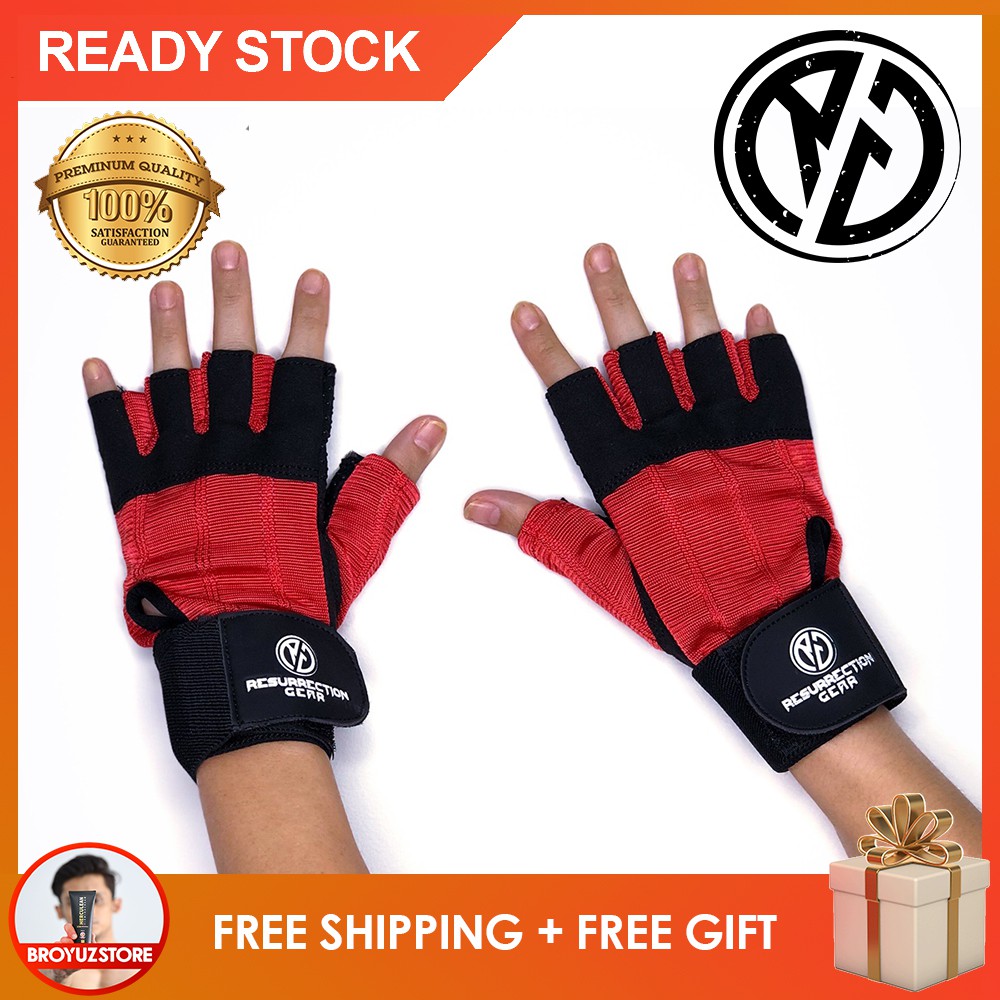 Lifting Gloves by Resurrection Gear Black/Red (Gym