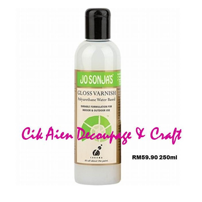 Jo Sonja's Gloss Varnish 65ml or 250ml Polyurethane water based clear