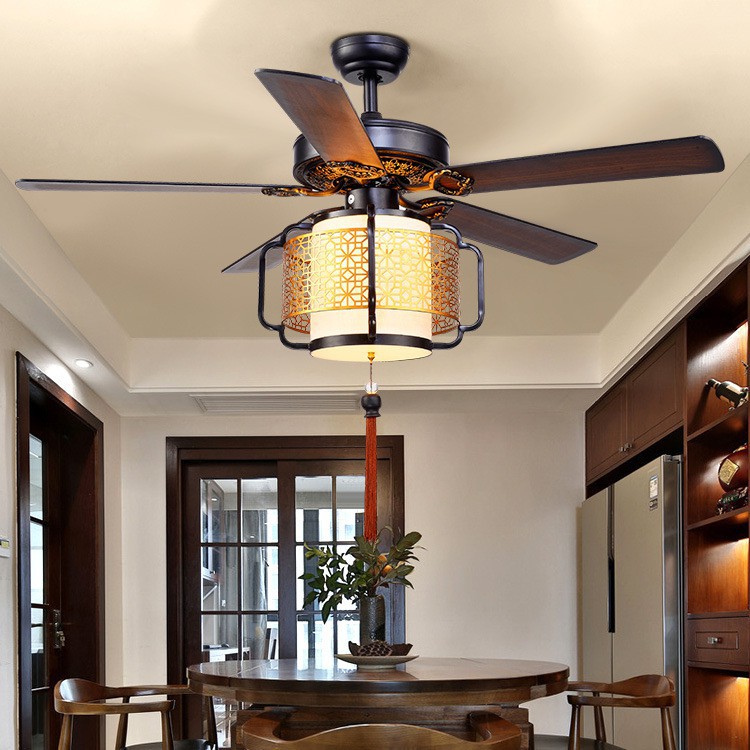 Fan Light Living Room Lantern Chandelier Bedroom With Led Ceiling Fan Light