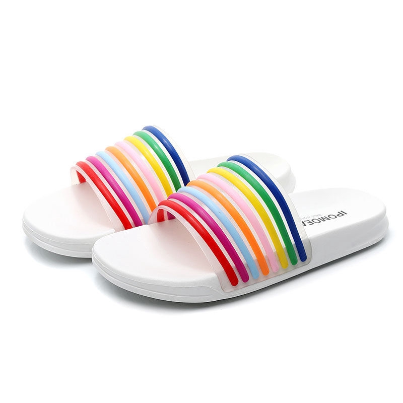 rainbow slippers