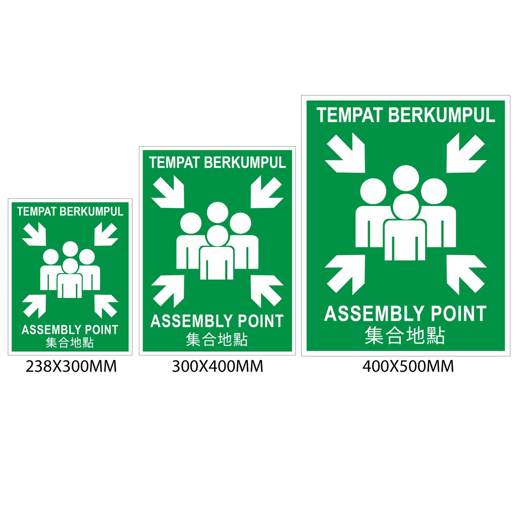 ASSEMBLY POINT HIGH IMPACT SIGN BOARD, WE ACCEPT CUSTOMMAKE ORDER SIZE