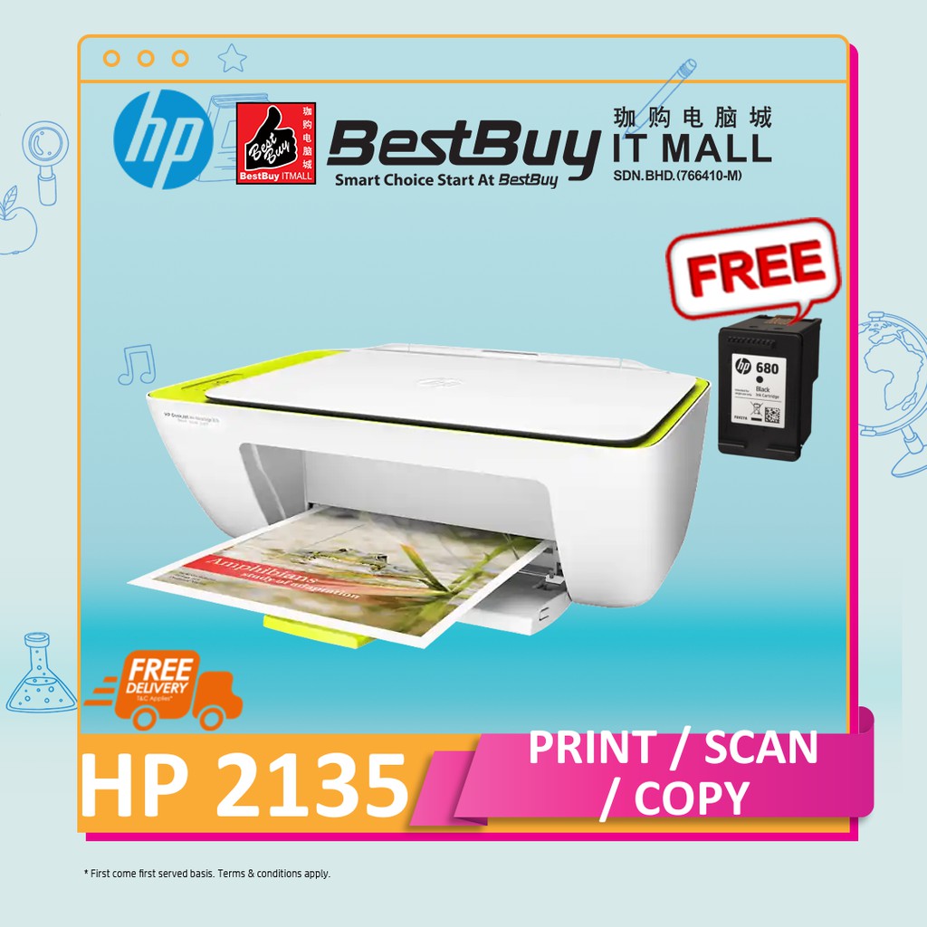 Hp Deskjet Ink Advantage 2135 All In One Printer 2 Starter Cartridge Black Color 1 Extra 6694