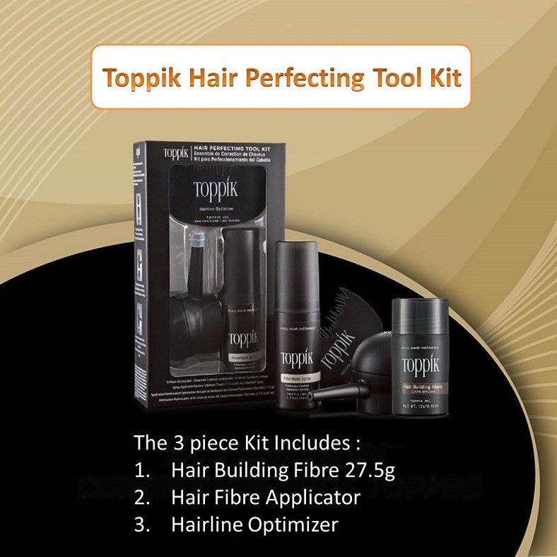 Toppik Hair Perfecting Tool Kit Instant Hair Thickener for Fine and  Thinning Hair. 3 pcs in a Box (Dark Brown) | Shopee Malaysia