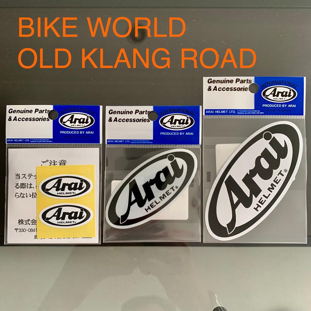 Arai Sticker ORIGINAL MADE IN JAPAN [BIKE WORLD OLD KLANG ROAD]