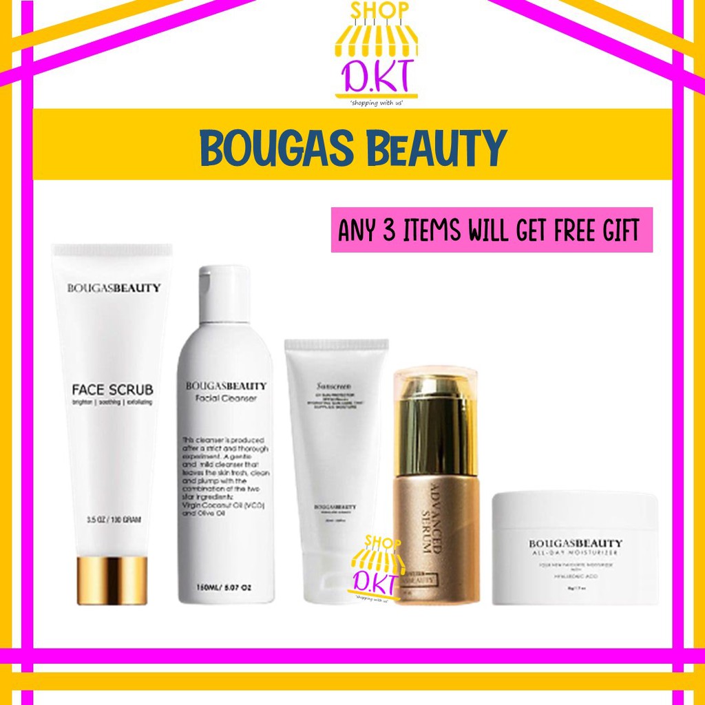 Bougas Beauty Original Bougas Serum Moisturizer Sunscreen Cleanser