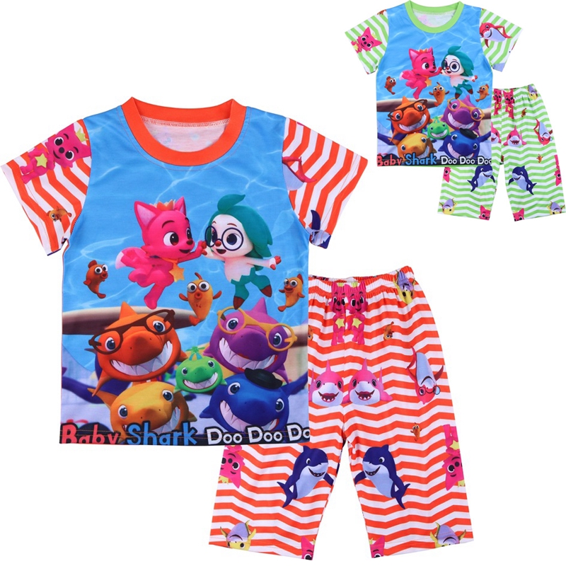 Baby Shark Doo Doo Doo Kids Boys Girls Pyjama Set Tops Shorts 2 Pcs Outfits Shopee Malaysia - baby shark outfit roblox