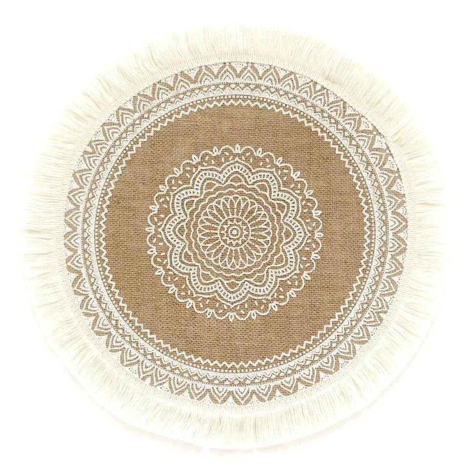 Mimilan Natural Macrame Placemats, Cotton Crochet Lace Boho Placemats