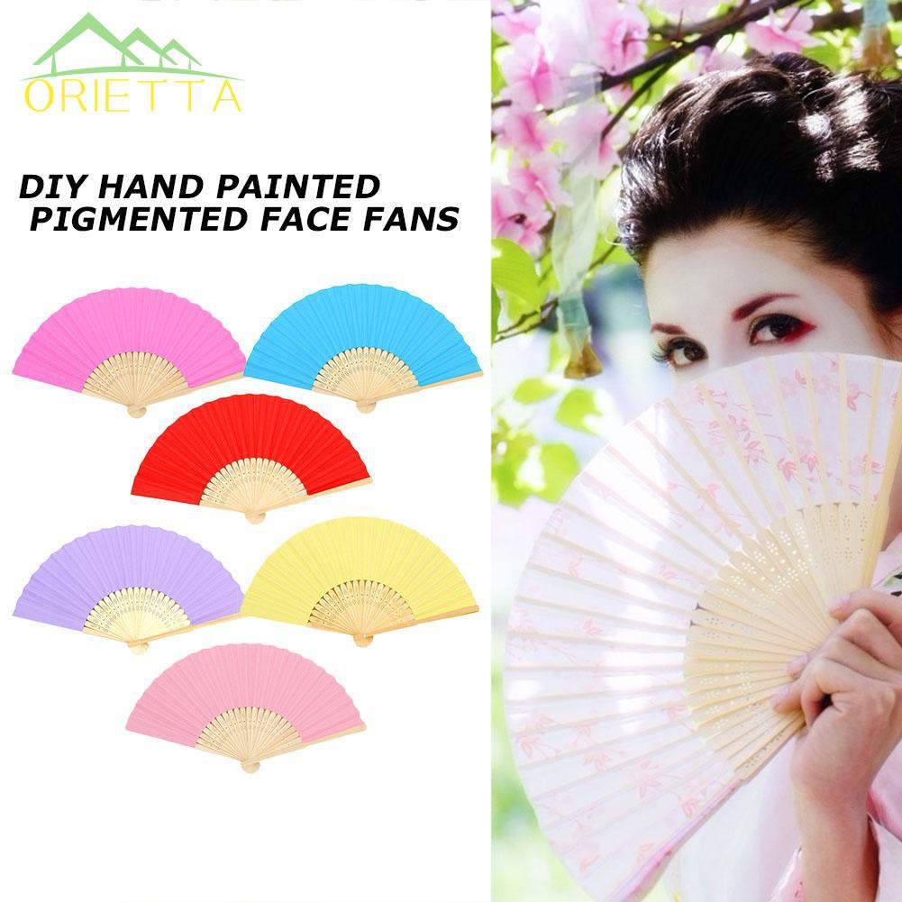 Orietta Diy Folding Fan Children Hand Painting Fan Wedding Party