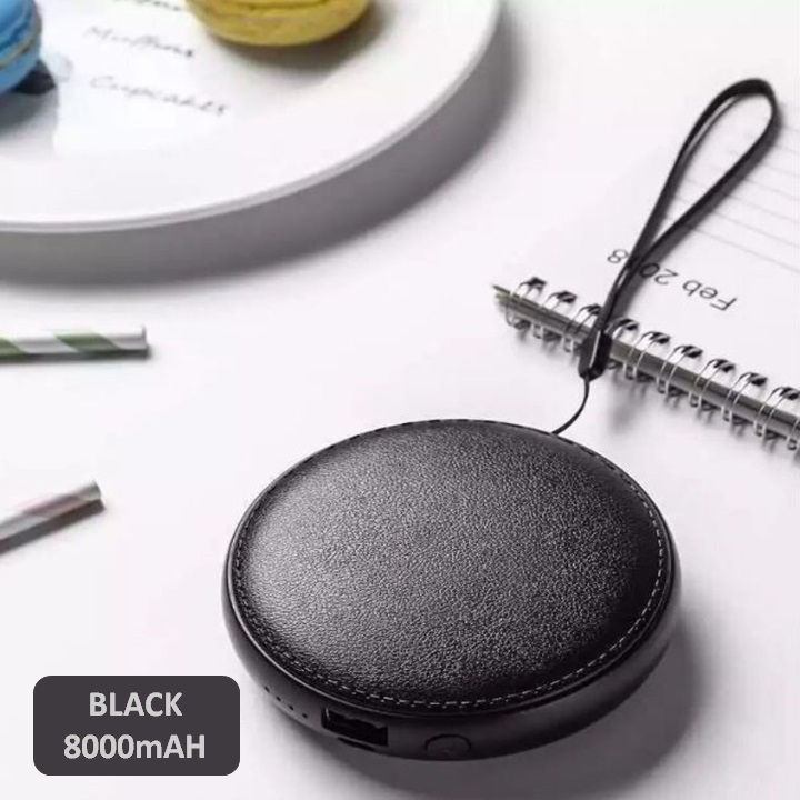 🌹[Local Seller] EXTRA GIFT DELETE OK NEWVIPPIE Small Round Leather Mini Power Bank Universal Portable Power Bank+ Gift