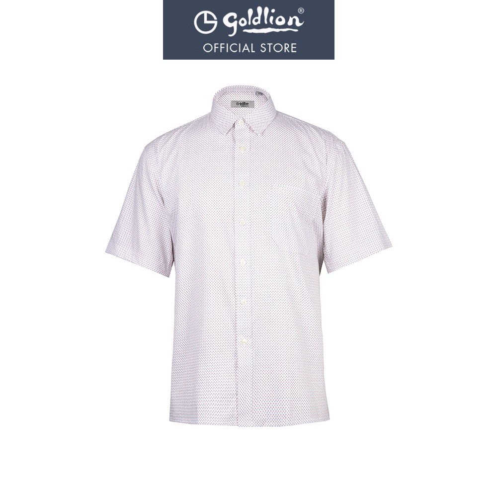 Goldlion Smart Casual Fit 100% Cotton Short-Sleeved Shirt - White with ...