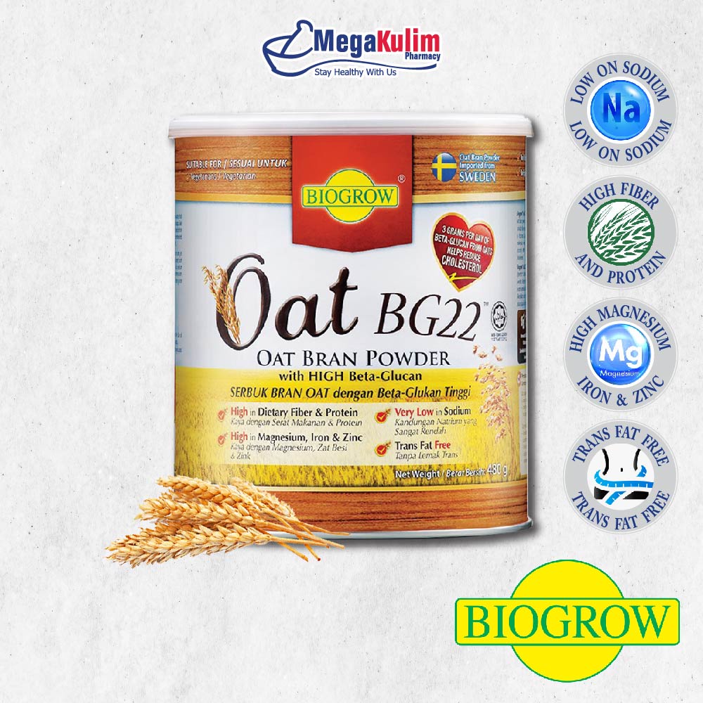Biogrow Oat Bg22 Oat Bran Powder 480g Shopee Malaysia