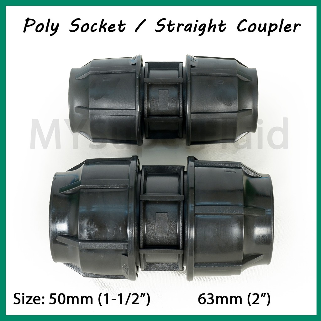 Hdpe Fittings Poly Socket Straight Coupler 50mm 63mm Shopee Malaysia