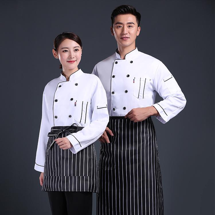 💥READY STOCK💥Chef Uniform Long Sleeves Chefs School Kitchen Work Clothes For Man&Women baju chef